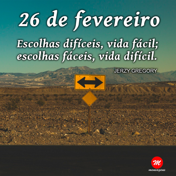 Mensagem de 26 de fevereiro